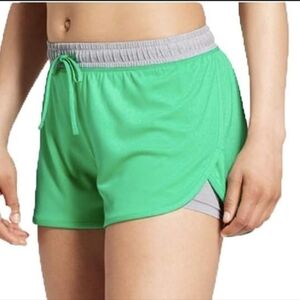 C9 by Champion Women's Green and Gray Breathable Inner Short Athletic Shorts XXL